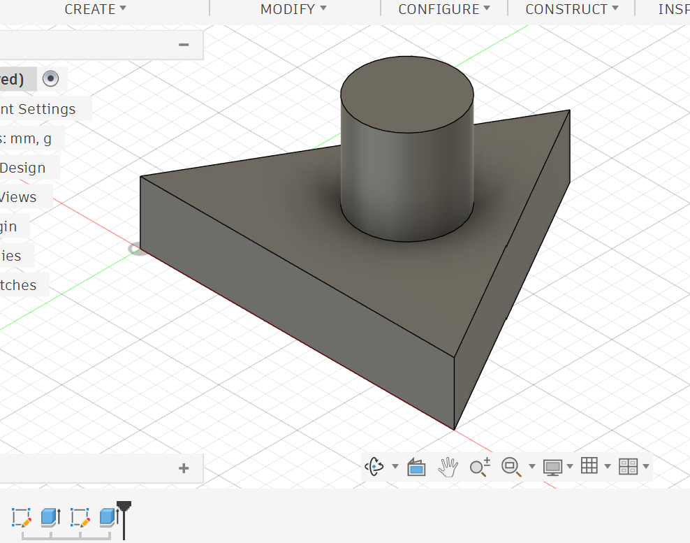 <p><strong>1.</strong> Draw a circle on the top face and extrude it upward to create a cylinder.</p>