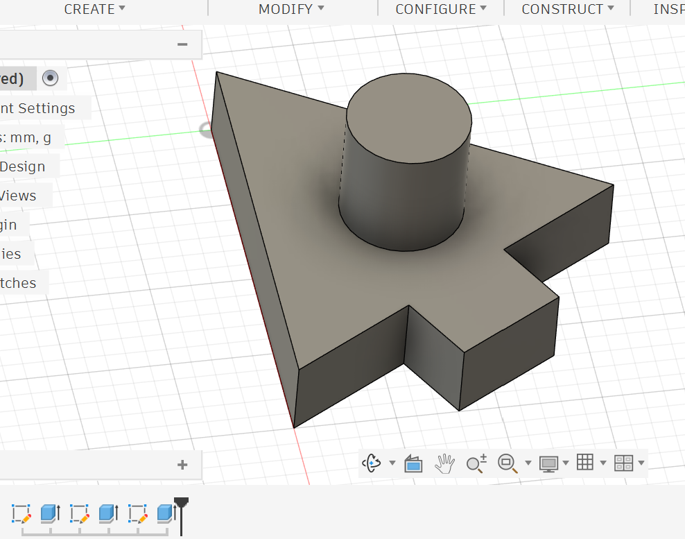 <p><strong>2.</strong> Draw a rectangle on a side face and extrude it outward to add a block.</p>