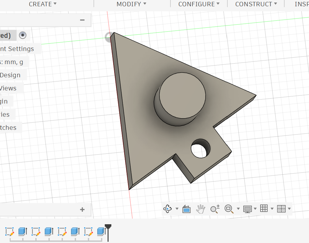<p><strong>3.</strong> Draw a circle and extrude it inward using <strong>Cut</strong> to create a hole.</p><p></p>