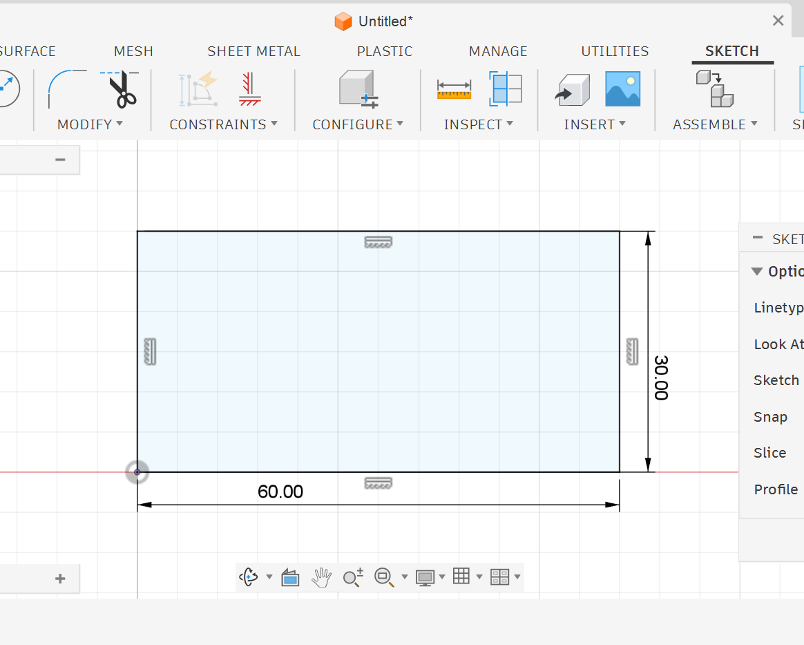<p><strong>1.</strong> Start by sketching a rectangle with the correct width and height.</p>