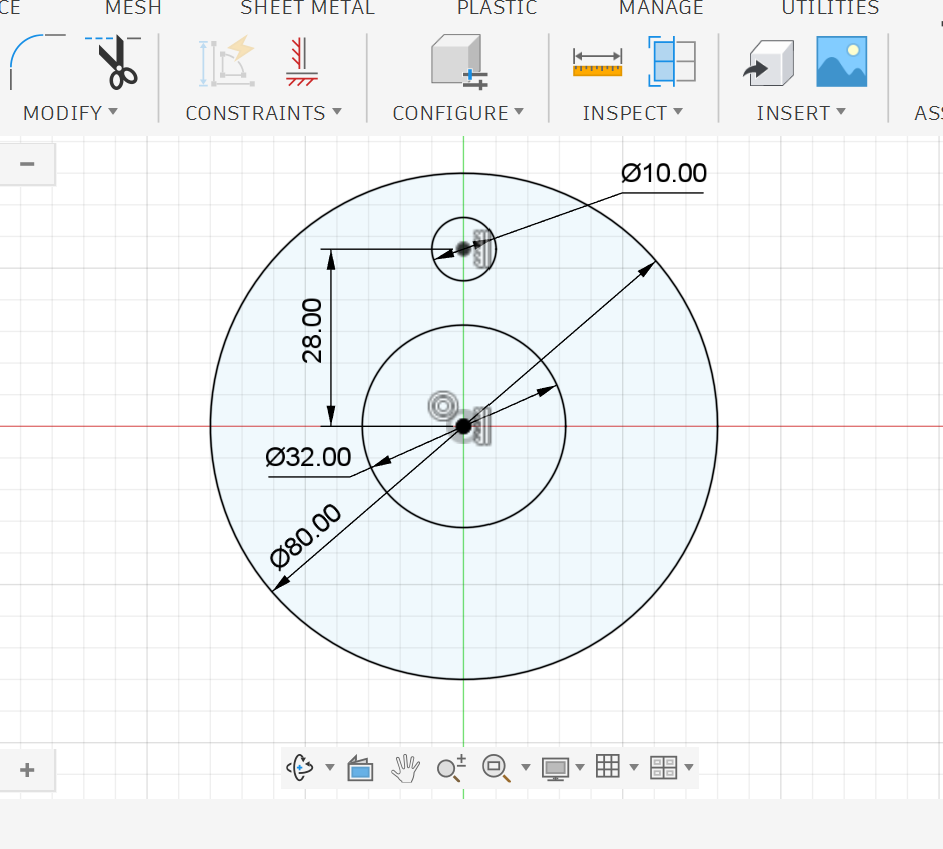 <p><strong>3.</strong> Now that you know the dimensions, draw the middle circle.</p>