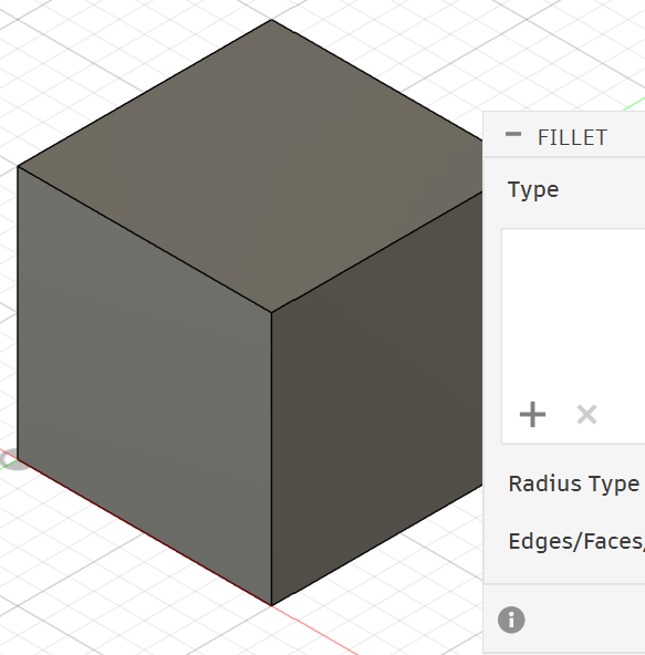 <p><strong>2.</strong> Activate the <strong>Fillet</strong> tool.</p>