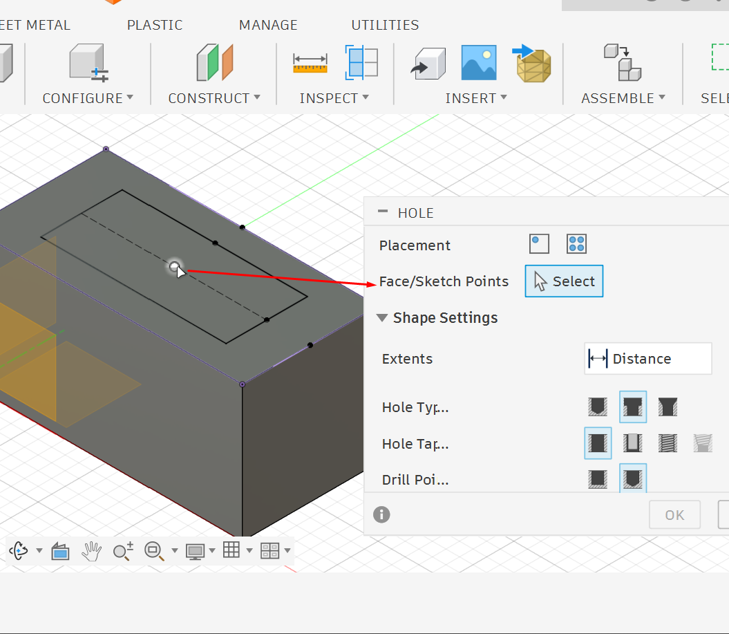 <p><strong>2.1. Use an Existing Sketch Point.</strong><br>Alternatively, select a point from a previous sketch.</p>