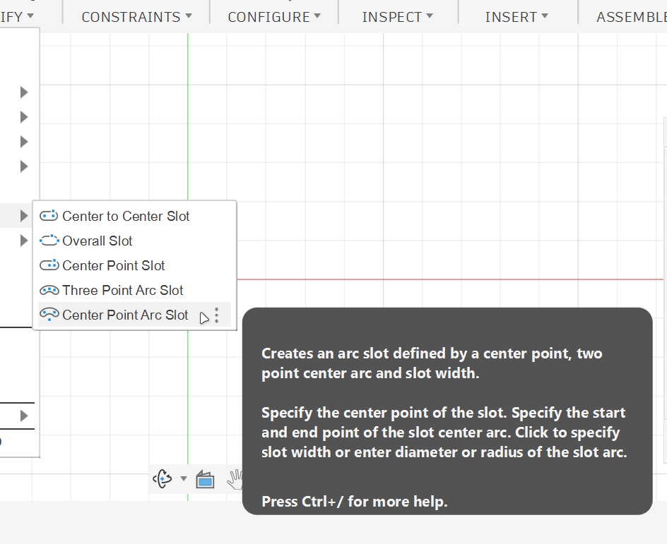 <p>Center Point Arc Slot</p>