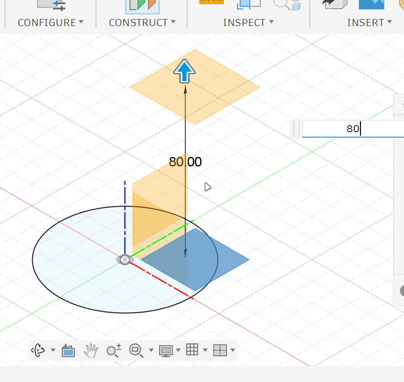 <p><strong>2.</strong> Create an offset plane.</p>