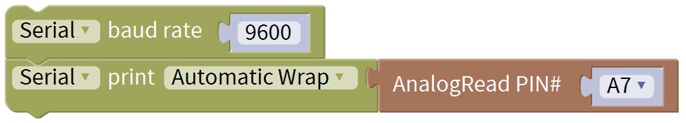 <p>Block-based Mixly program for rain sensor</p>