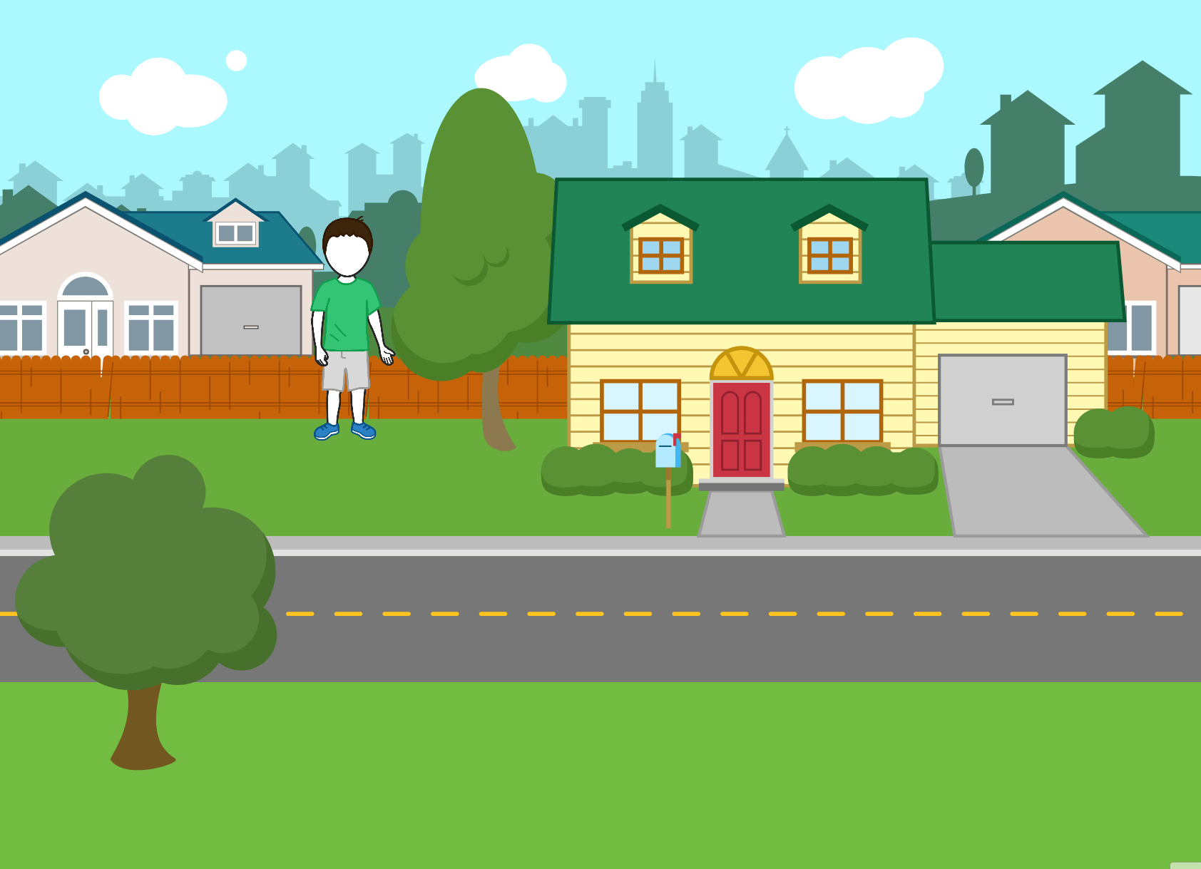 <p>child cross street using wait block</p>